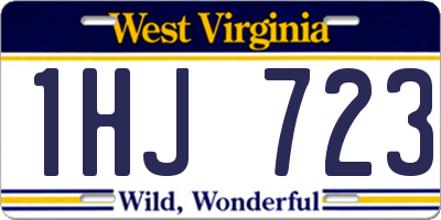 WV license plate 1HJ723