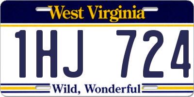 WV license plate 1HJ724