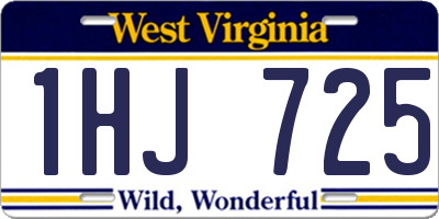 WV license plate 1HJ725