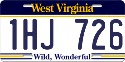 WV license plate 1HJ726