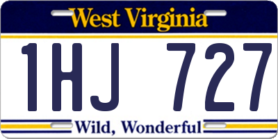 WV license plate 1HJ727