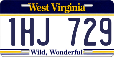 WV license plate 1HJ729