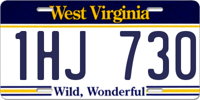 WV license plate 1HJ730