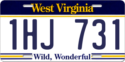 WV license plate 1HJ731