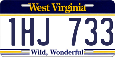 WV license plate 1HJ733