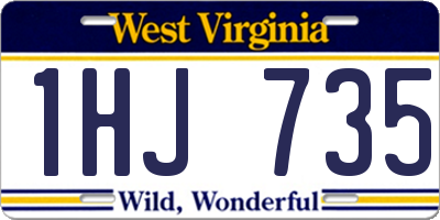 WV license plate 1HJ735