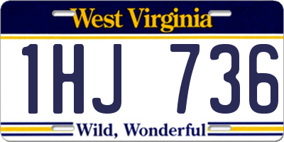 WV license plate 1HJ736
