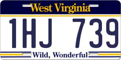 WV license plate 1HJ739