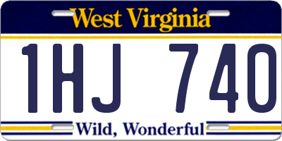 WV license plate 1HJ740