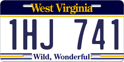 WV license plate 1HJ741