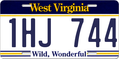 WV license plate 1HJ744