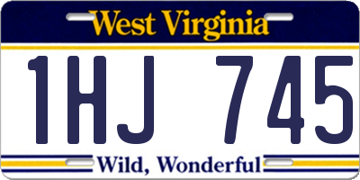 WV license plate 1HJ745
