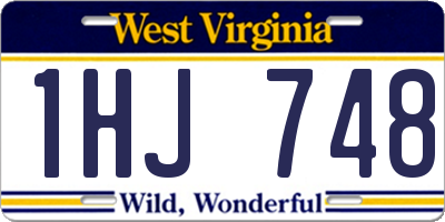 WV license plate 1HJ748