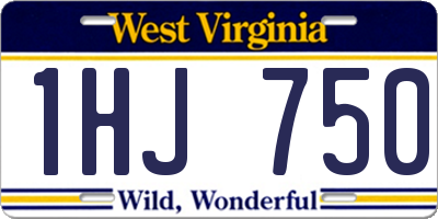 WV license plate 1HJ750