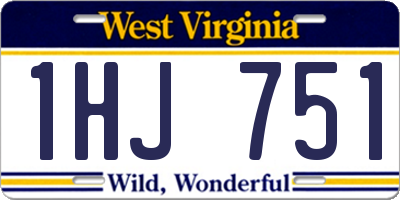 WV license plate 1HJ751