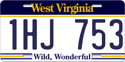 WV license plate 1HJ753