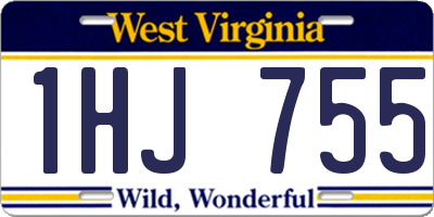 WV license plate 1HJ755