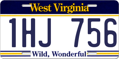 WV license plate 1HJ756