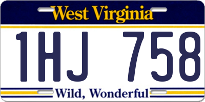 WV license plate 1HJ758
