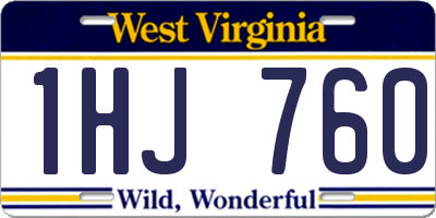 WV license plate 1HJ760