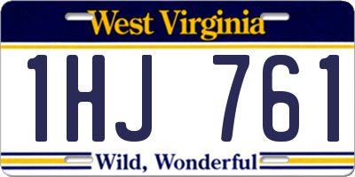 WV license plate 1HJ761
