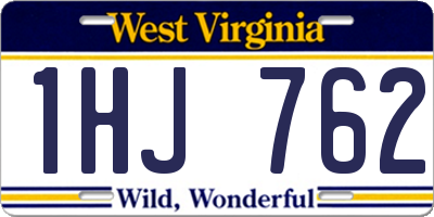 WV license plate 1HJ762