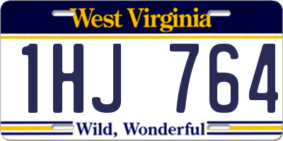 WV license plate 1HJ764