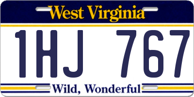WV license plate 1HJ767