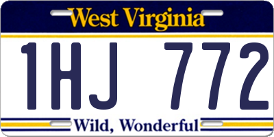 WV license plate 1HJ772