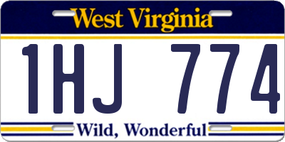 WV license plate 1HJ774