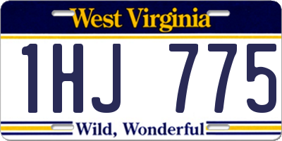 WV license plate 1HJ775