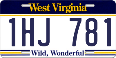 WV license plate 1HJ781