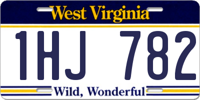 WV license plate 1HJ782