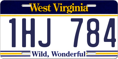 WV license plate 1HJ784