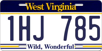 WV license plate 1HJ785