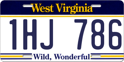 WV license plate 1HJ786
