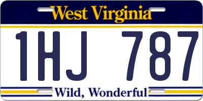 WV license plate 1HJ787