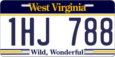 WV license plate 1HJ788