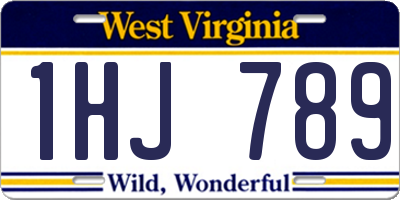 WV license plate 1HJ789