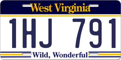 WV license plate 1HJ791