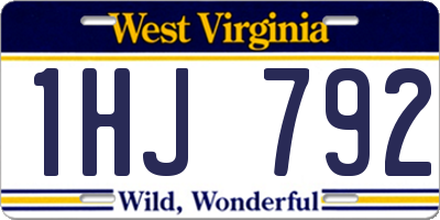 WV license plate 1HJ792