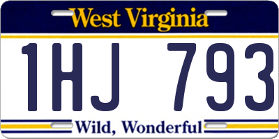 WV license plate 1HJ793
