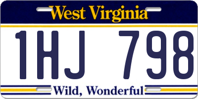 WV license plate 1HJ798