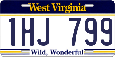 WV license plate 1HJ799