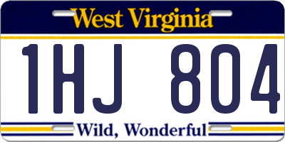 WV license plate 1HJ804