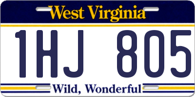 WV license plate 1HJ805