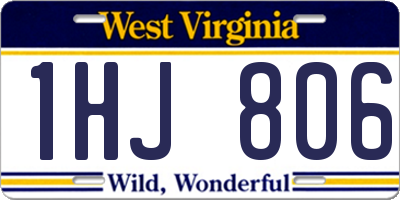 WV license plate 1HJ806