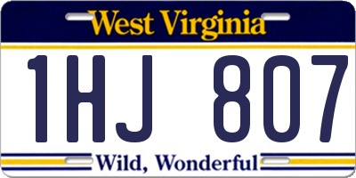 WV license plate 1HJ807