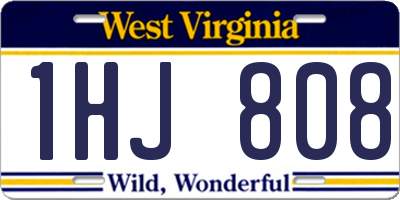 WV license plate 1HJ808