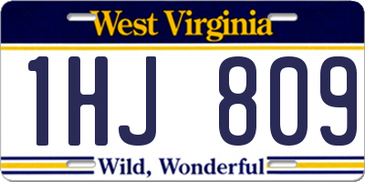 WV license plate 1HJ809